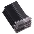 Saro Lifestyle SARO 4387.BK20S 20 in. Square Cotton Stripe Border Design Table Napkins - Black  Set of 4 4387.BK20S